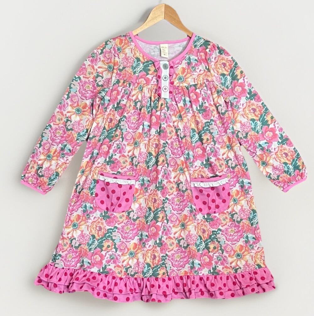 Matilda Jane Girls Sz 8 Wonderment Always Dreaming Nightgown Pink Floral
